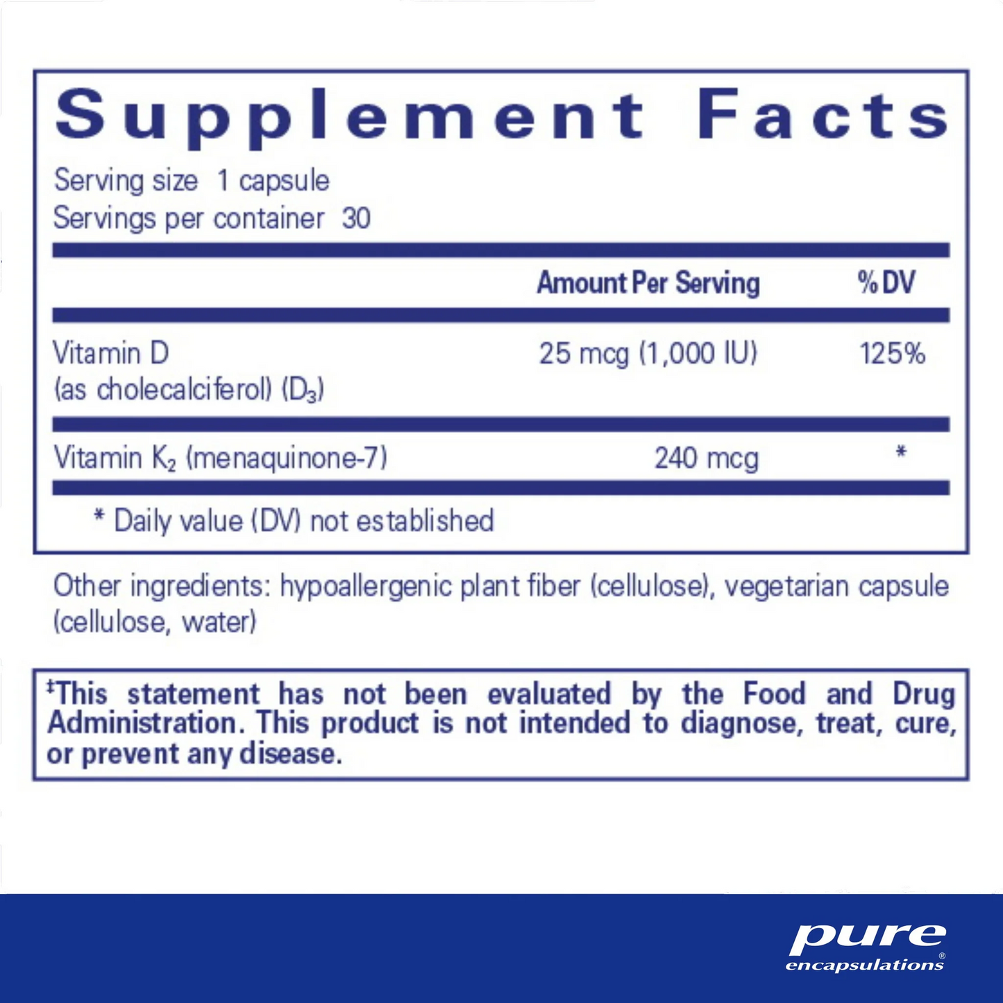 Pure Encapsulations - PureHeart® K2D, 60 caps