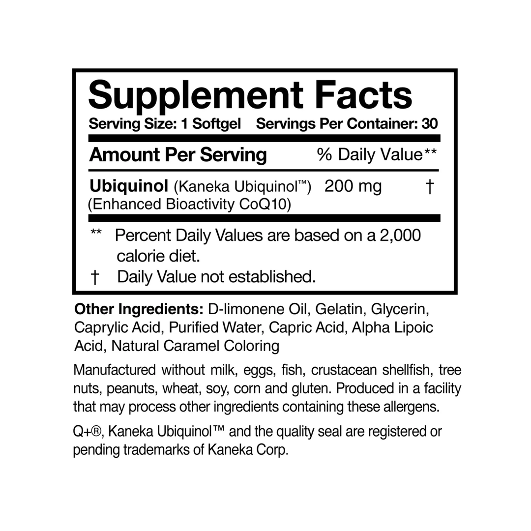 Researched Nutritionals - Ubiquinol Super 200, 30 Softgels