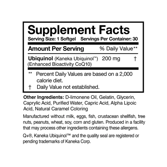 Researched Nutritionals - Ubiquinol Super 200, 30 Softgels