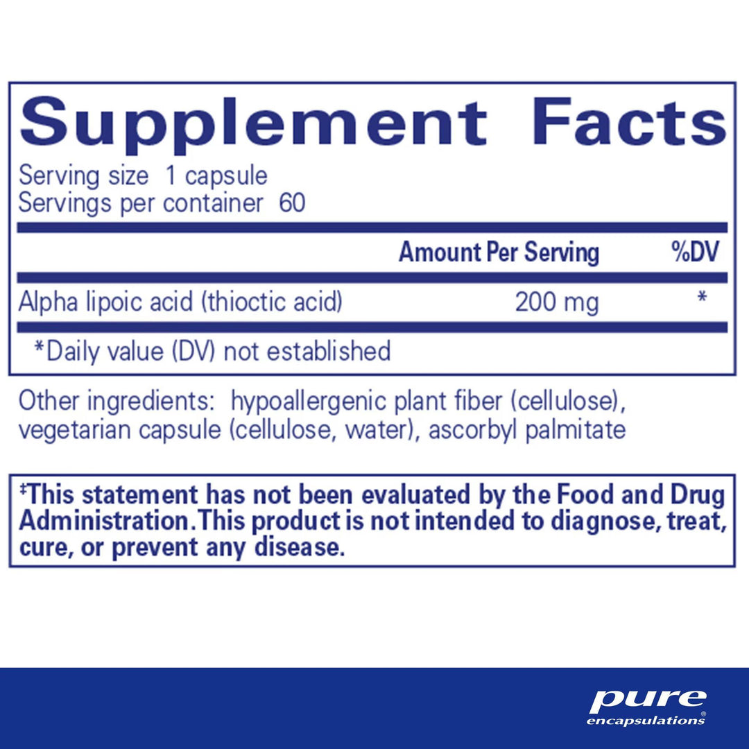 Pure Encapsulations - Alpha Lipoic Acid 200mg, 60 caps
