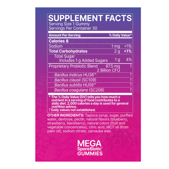 Microbiome MegaSporeBiotic Gummies - 30 Gummies