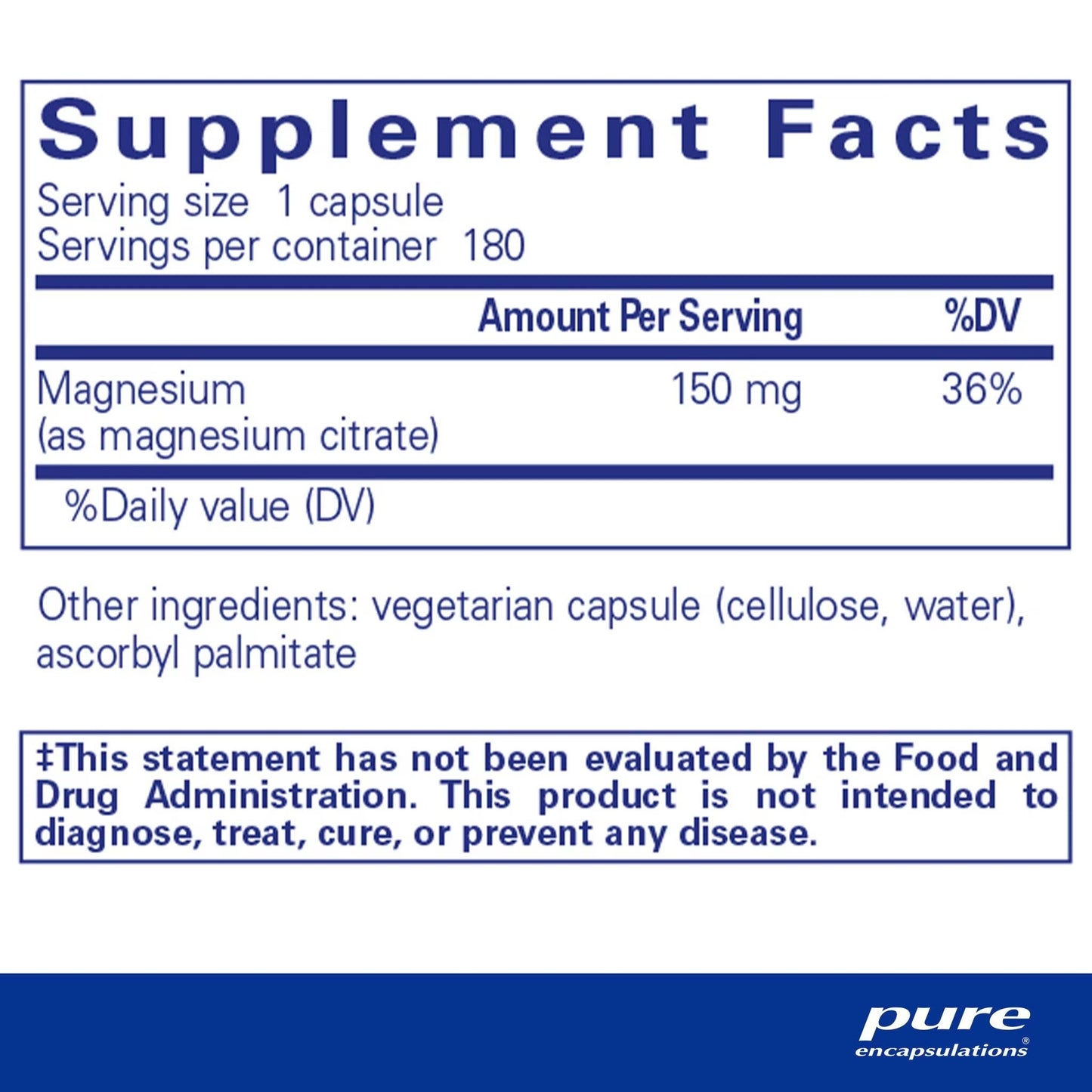 Pure Encapsulations - Magnesium Citrate, 180 caps
