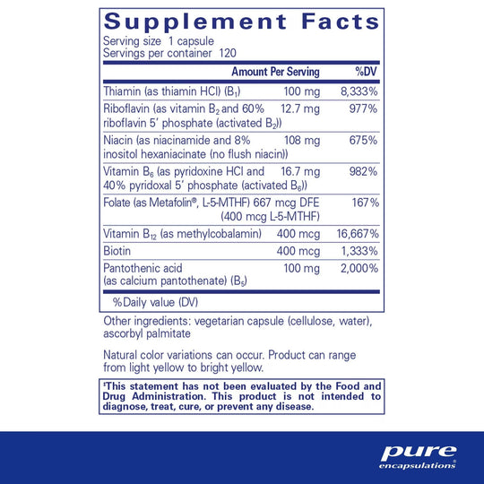 Pure Encapsulations - B-Complex Plus, 120 caps