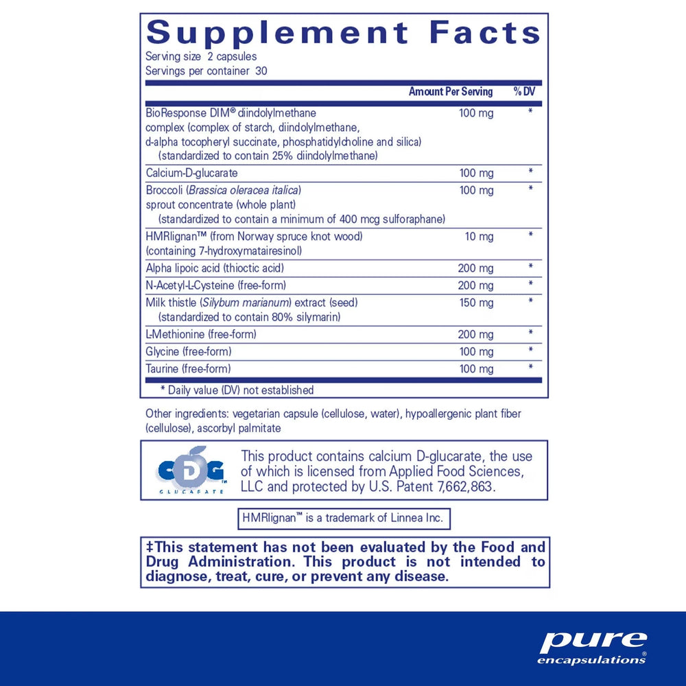 Pure Encapsulations - DIM Detox, 60 caps