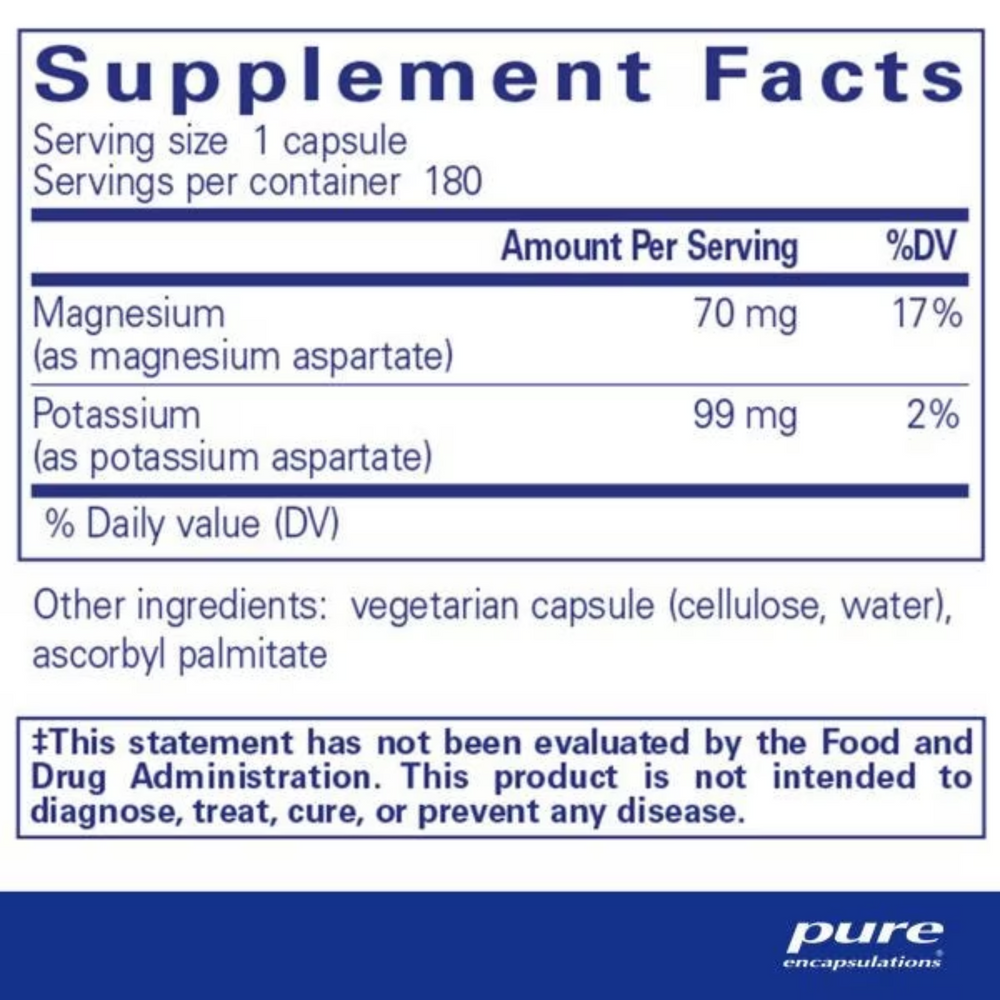 Pure Encapsulations - Potassium Magnesium (aspartate), 180 caps