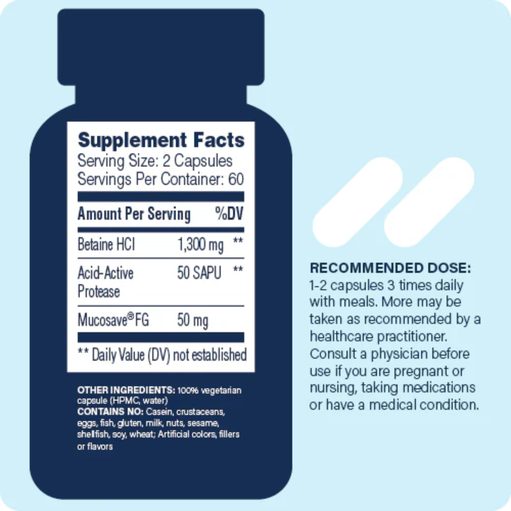 Enzyme Science- Betaine HCL+ (120caps)